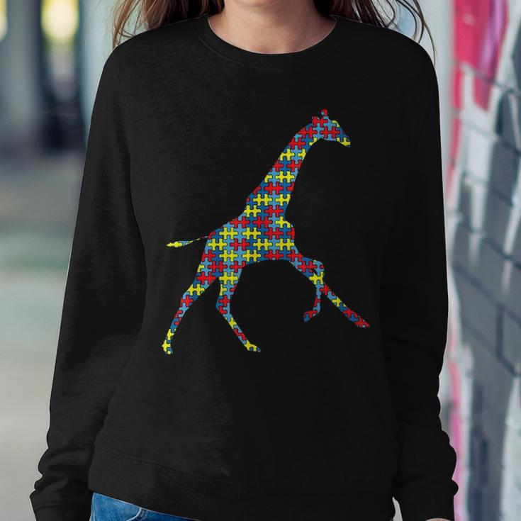 Giraffe Autism Awareness Kids Ruminant Puzzle Day Mom Gift Women Crewneck Graphic Sweatshirt Funny Gifts