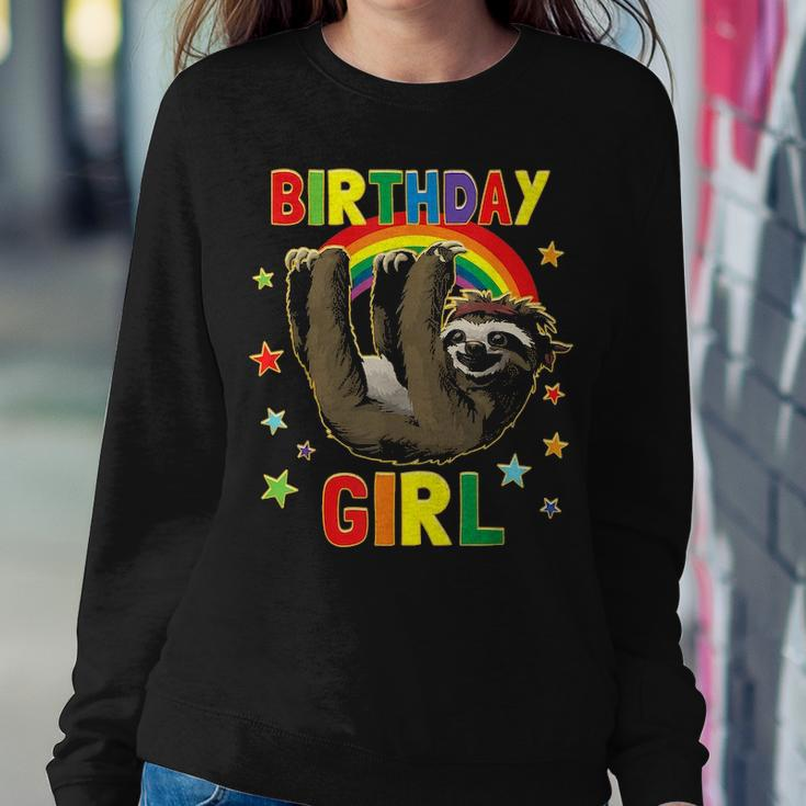 Girl Birthday Sloth B Day Party Kids Gift Idea Sloth Lovers Women Crewneck Graphic Sweatshirt Funny Gifts
