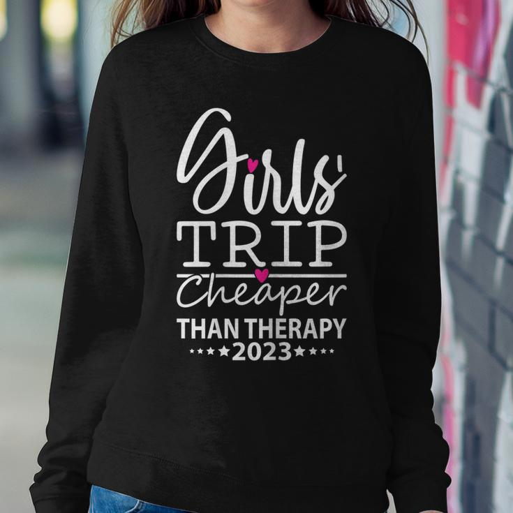 Womens Girls Trip Cheapers Than Therapy 2023 Girls Vacation Party Women Sweatshirt Unique Gifts