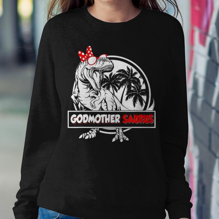 GodmothersaurusRex Dinosaur Funny Godmother Saurus Family Women Crewneck Graphic Sweatshirt Funny Gifts