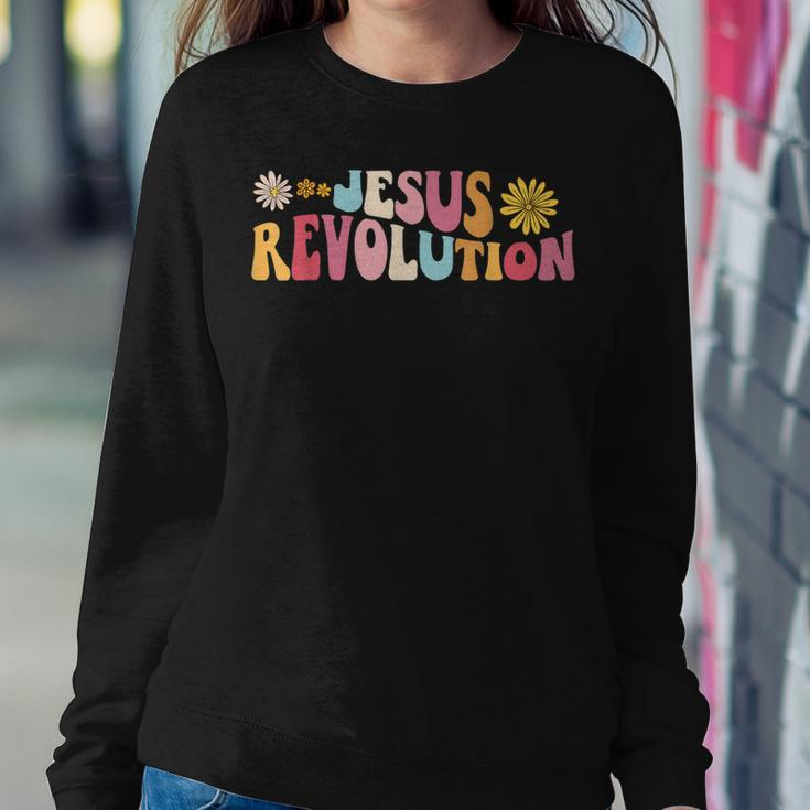 Groovy Retro Jesus Revolution Love Like Jesus Christian Women Sweatshirt Unique Gifts