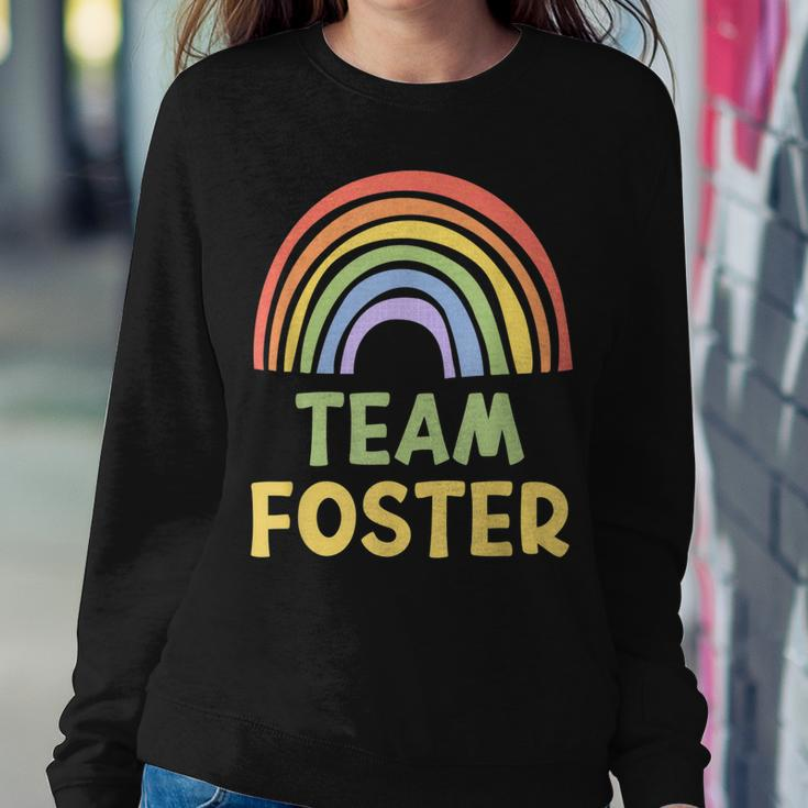 Happy Colorful Team Foster Rainbow Pride Green Yellow Women Sweatshirt Unique Gifts