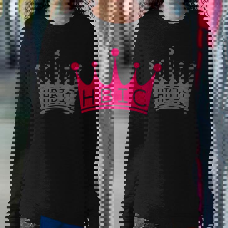 Hbic Womens Gift Head Bitch In Charge Design Women Crewneck Graphic Sweatshirt Funny Gifts