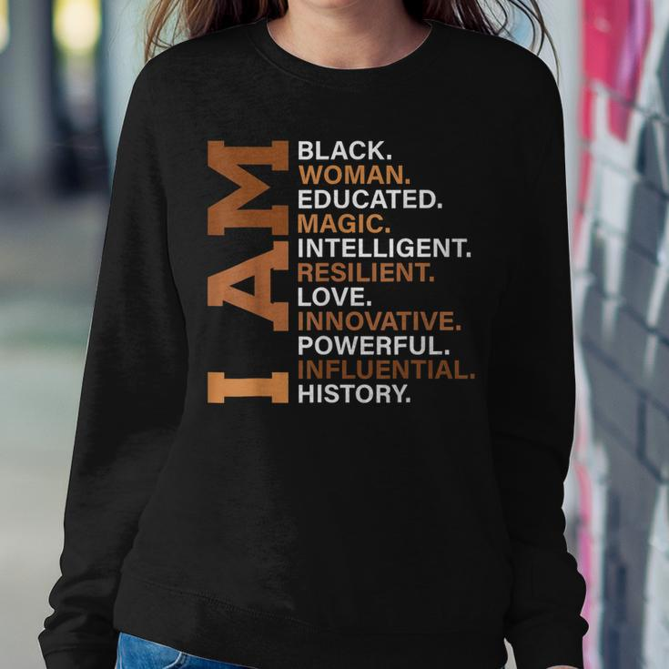 I Am Black Woman Educated Melanin Black History Month Women Women Crewneck Graphic Sweatshirt Funny Gifts