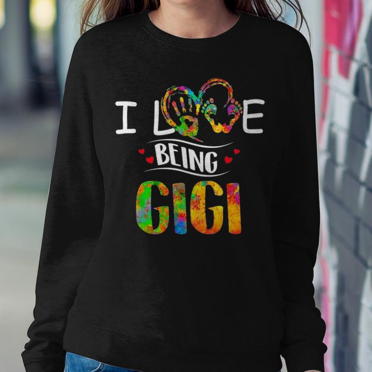 I Love Being A Gigi Art Matching Family Mother Day Women Crewneck Graphic Sweatshirt Funny Gifts