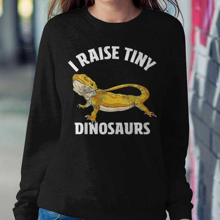 I Raise Tiny Dinosaurs Bearded Dragon Mom Dad Kids Gift Women Crewneck Graphic Sweatshirt Funny Gifts