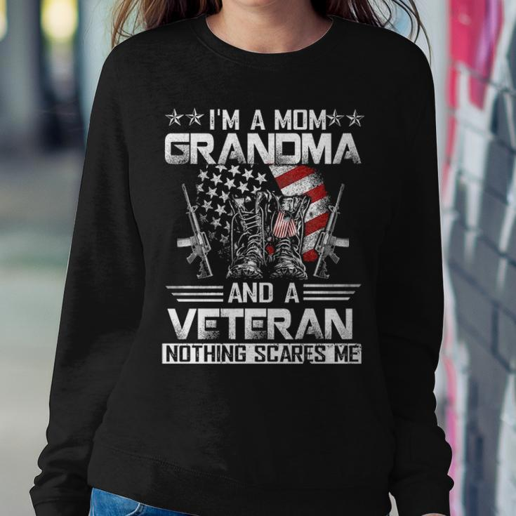 Im A Mom Grandma And A Veteran Gift For Dad Fathers Day Women Crewneck Graphic Sweatshirt Funny Gifts