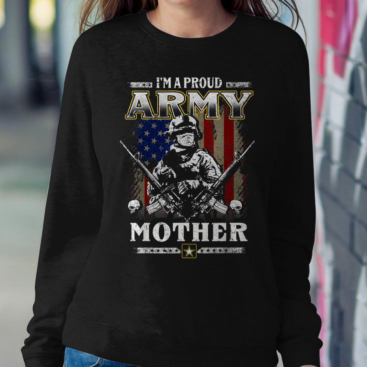 Im A Proud Army Mother Veteran Fathers Day 4Th Of July Women Crewneck Graphic Sweatshirt Funny Gifts