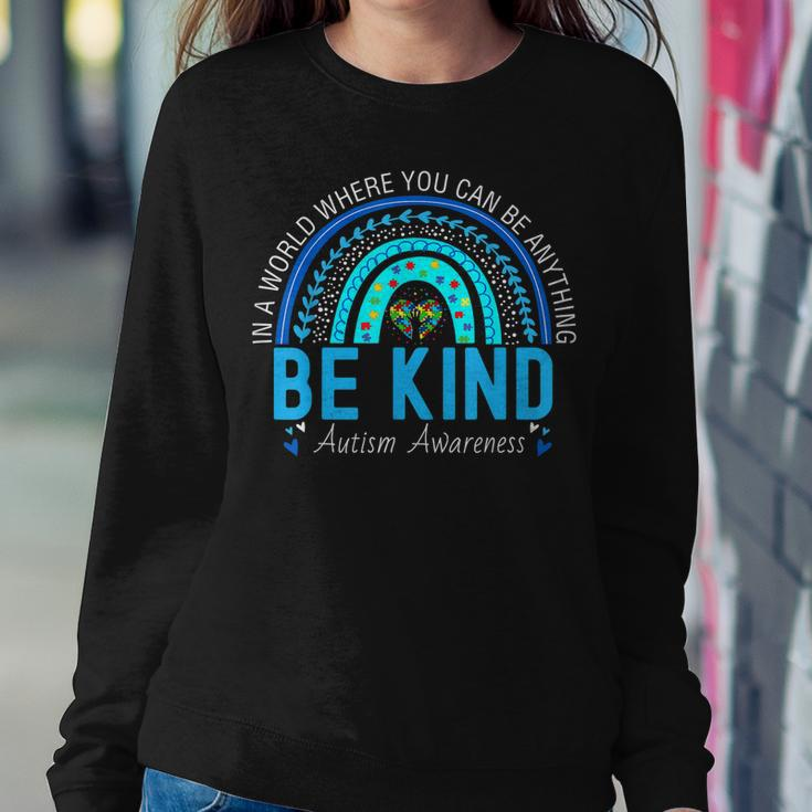 Be Kind Autism Awareness Leopard Rainbow Choose Kindness Women Sweatshirt Unique Gifts