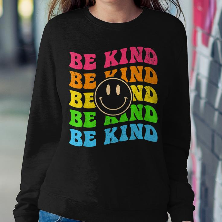 Be Kind Retro Happy Face Vintage Positivity Women Sweatshirt Unique Gifts