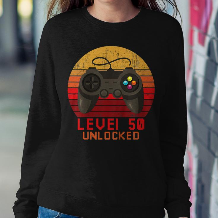 Level 50 UnlockedShirt Video Gamer 50Th Birthday Women Sweatshirt Unique Gifts