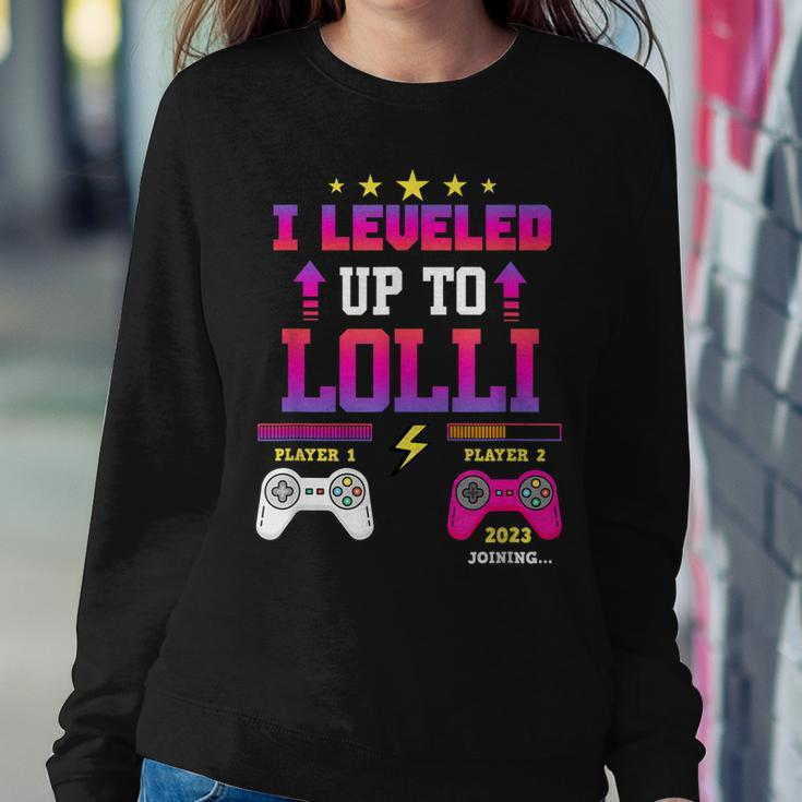 I Leveled Up To Lolli Future Mom Level Unlocked Est 2023 Women Sweatshirt Unique Gifts