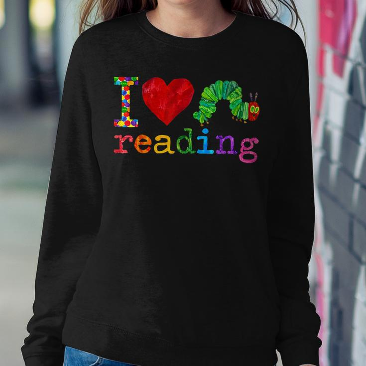 Librarian - I Love Reading - Hungry Caterpillar - Teacher Women Sweatshirt Unique Gifts