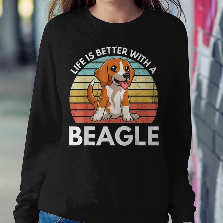 Life Is Better With A Beagle Cute Beagle Mom Dog Mom Beagle Women Crewneck Graphic Sweatshirt Funny Gifts