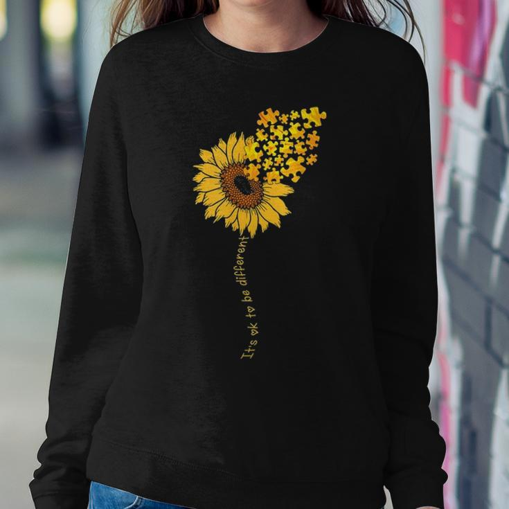 Love Sunflower Puzzle Autism Awareness Mom Daughter Women Crewneck Graphic Sweatshirt Funny Gifts