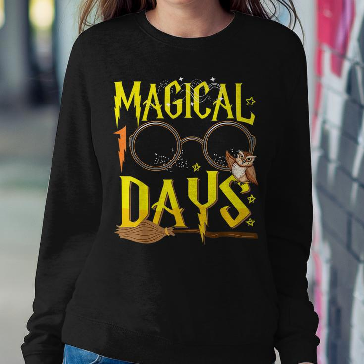 Magical 100 Days Of School Teacher Students Kids Boys Women Crewneck Graphic Sweatshirt Funny Gifts