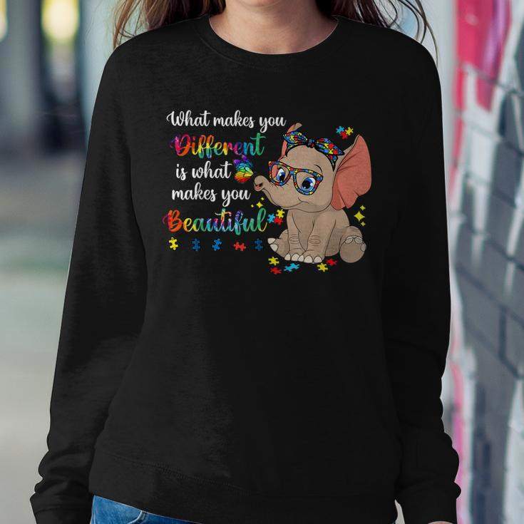 What Makes You Different Autism Awareness Kids Elephant Mom Women Sweatshirt Unique Gifts