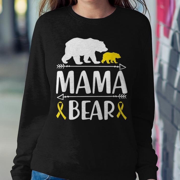 Mama Bear Childhood Cancer Awareness Gift Mom Of A Warrior Women Crewneck Graphic Sweatshirt Funny Gifts