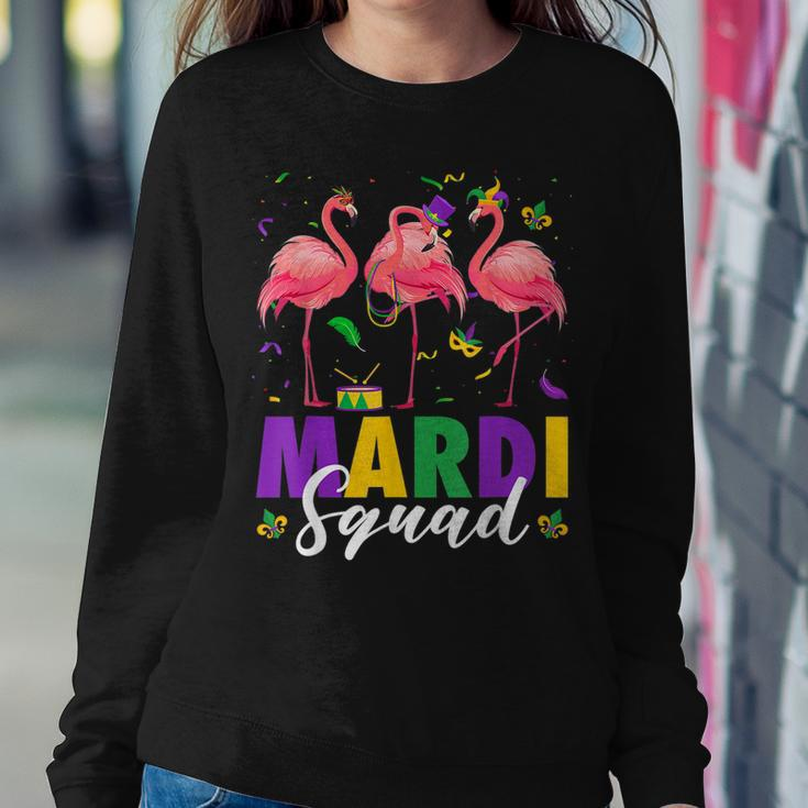 Mardi Squad Jester Flamingo Mardi Gras Fat Tuesday Parade Women Crewneck Graphic Sweatshirt Funny Gifts