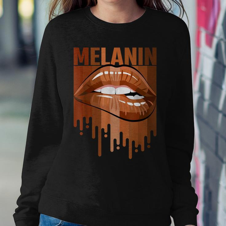 Melanin Lips Black History Month Afro African Pride Women Women Crewneck Graphic Sweatshirt Funny Gifts