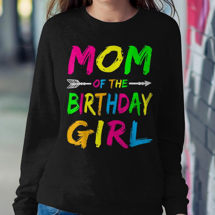 Mom Of The Birthday Girl Glows Retro 80S Party Glow Women Sweatshirt Unique Gifts