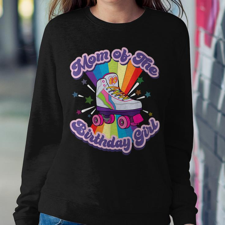Mom Of The Birthday Girl Retro Rolling Skate Gift For Women Women Crewneck Graphic Sweatshirt Funny Gifts