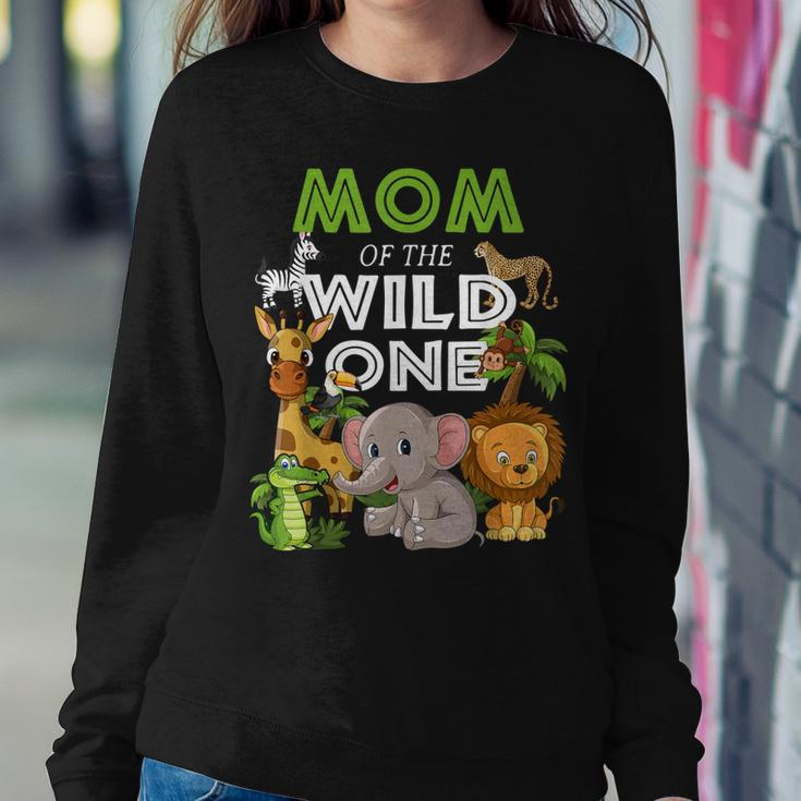 Mom Of The Wild One Zoo Birthday Safari Jungle Animal Women Sweatshirt Unique Gifts