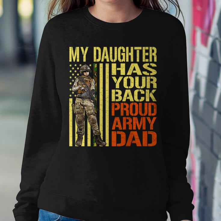 My Daughter Has Your Back Military Proud Army Dad Gift Women Crewneck Graphic Sweatshirt Funny Gifts