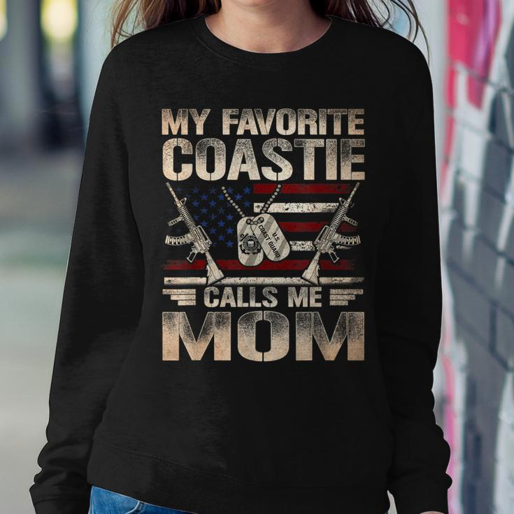 My Favorite Coastie Calls Me Mom Coast Guard Mom Coast Guard Women Crewneck Graphic Sweatshirt Funny Gifts