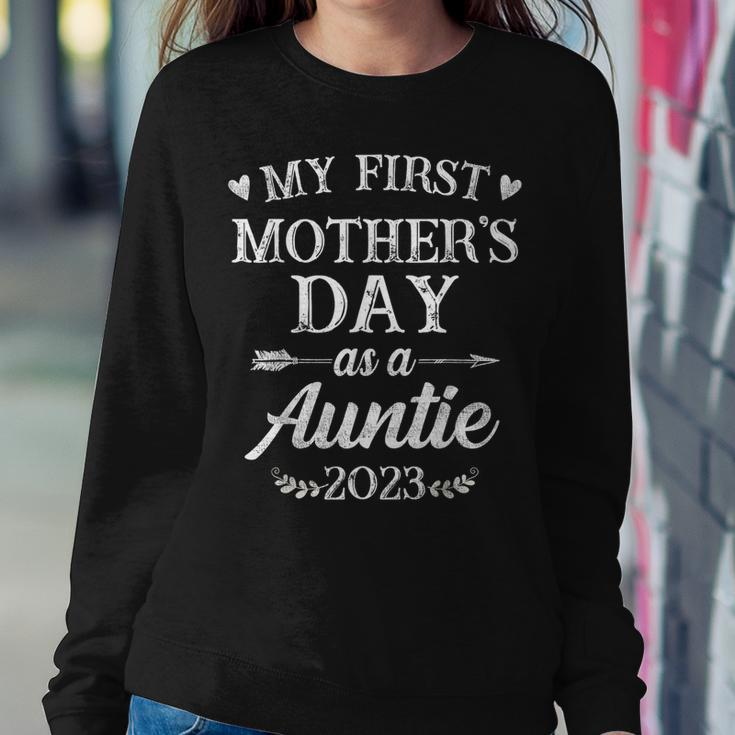 My First Mothers Day As A Auntie Mothers Day 2023 Women Crewneck Graphic Sweatshirt Personalized Gifts