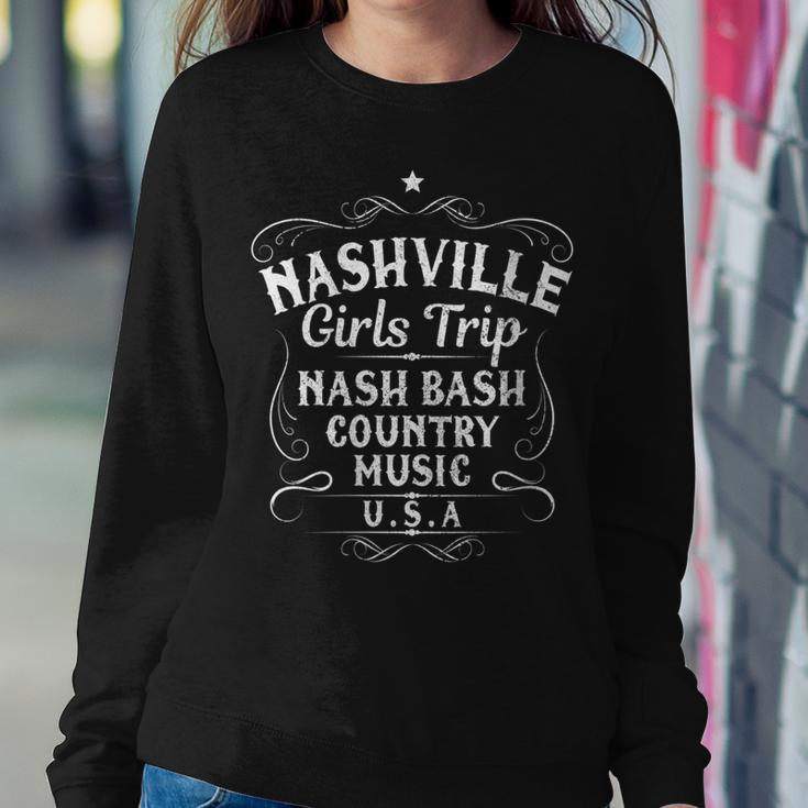 Womens Nashville Girls Trip 2023 Vintage Country Music City Group Women Sweatshirt Unique Gifts