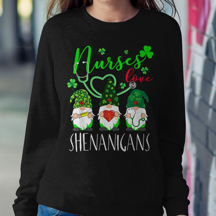 Nurses Love Shenanigans Funny Gnomes Nurse St Patricks Day V11 Women Crewneck Graphic Sweatshirt Funny Gifts