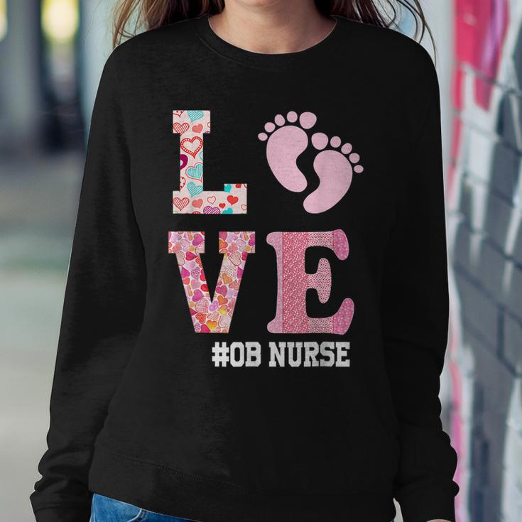 Ob Nurse Valentines Day Delivery Labor Nursing Lovers V2 Women Crewneck Graphic Sweatshirt Funny Gifts