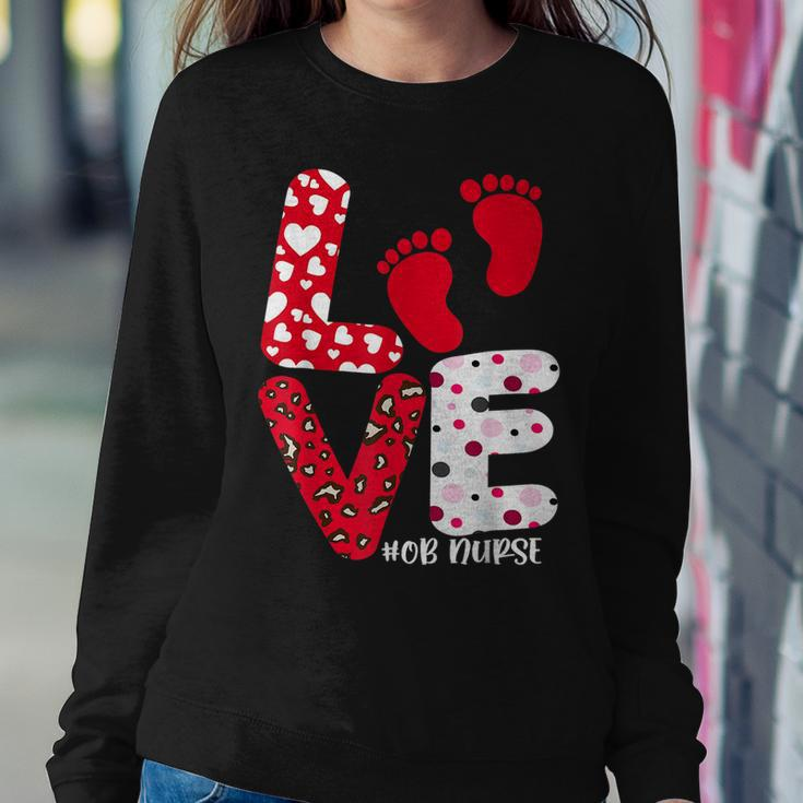 Ob Nurse Valentines Day Delivery Labor Nursing Lovers Women Crewneck Graphic Sweatshirt Funny Gifts