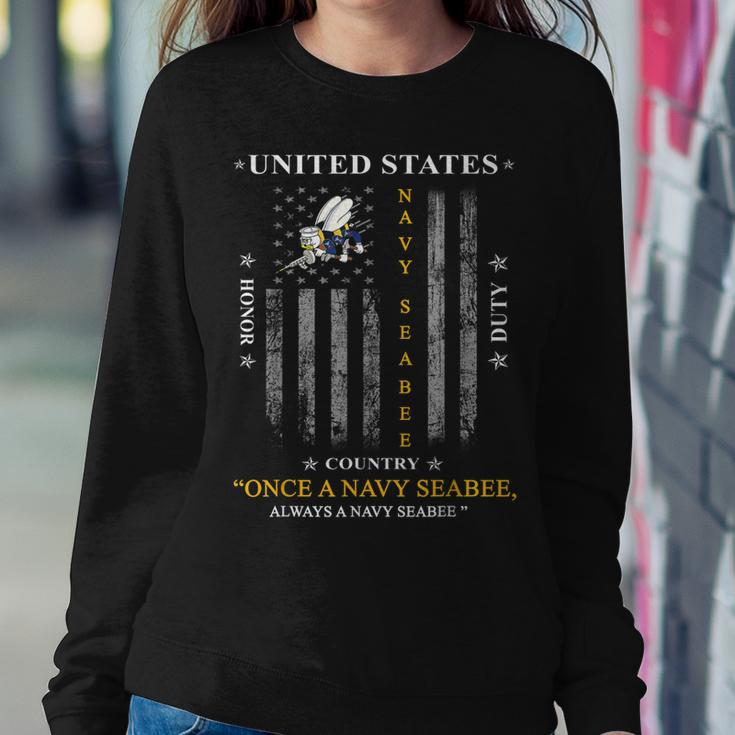 Once A Navy Seabee Always A Navy Seabee Women Crewneck Graphic Sweatshirt Funny Gifts