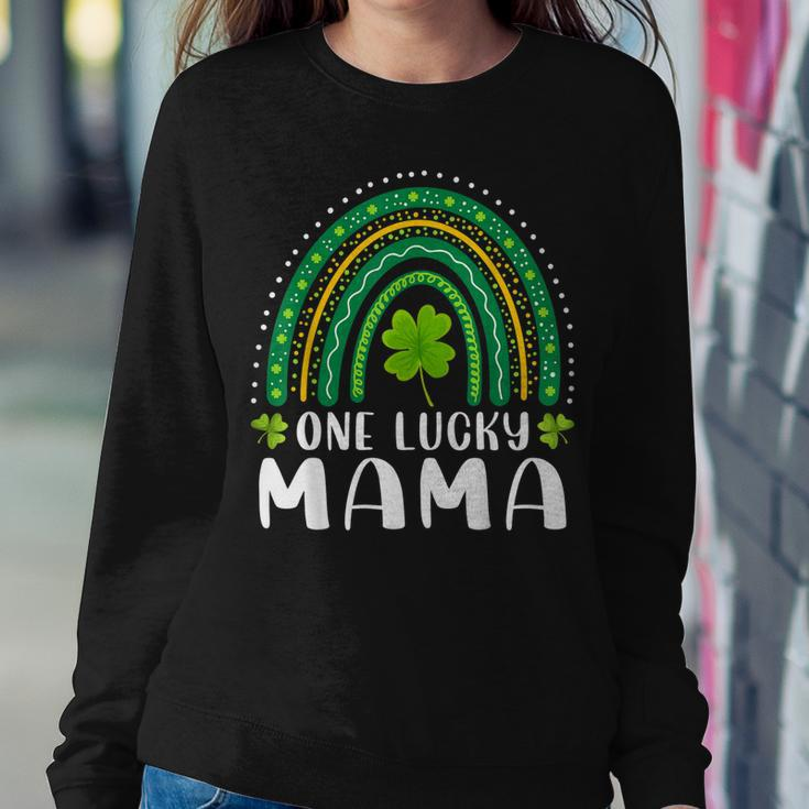 One Lucky Mama Rainbow Saint Patricks Day Lucky Mom Mother Women Crewneck Graphic Sweatshirt Personalized Gifts