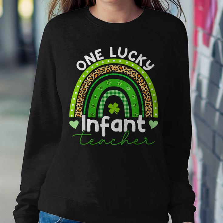 One Lucky Teacher Infant Teacher Rainbow St Patricks Day Women Crewneck Graphic Sweatshirt Funny Gifts