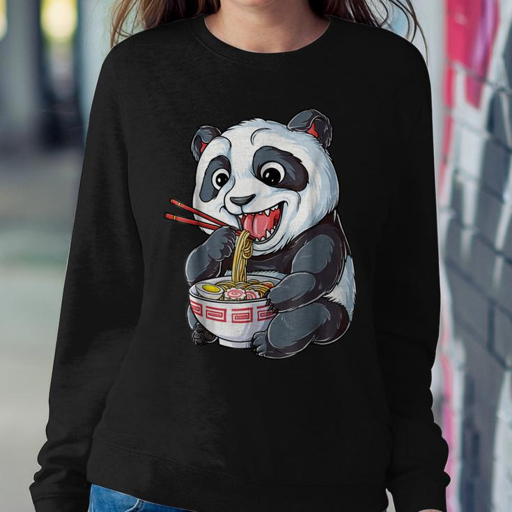 Panda Eating RamenKawaii Giant Japanese Noodle Women Sweatshirt Unique Gifts
