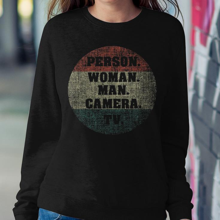 Person Women Man Camera Tv Women Crewneck Graphic Sweatshirt Funny Gifts