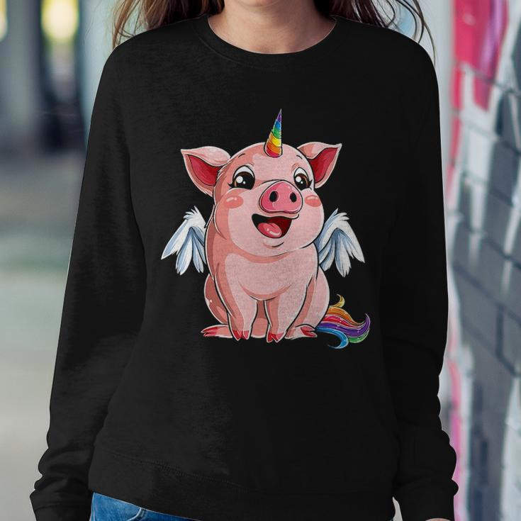Pig S For Girls Kids Women Pig Unicorn Piggycorn Gifts Women Crewneck Graphic Sweatshirt Funny Gifts