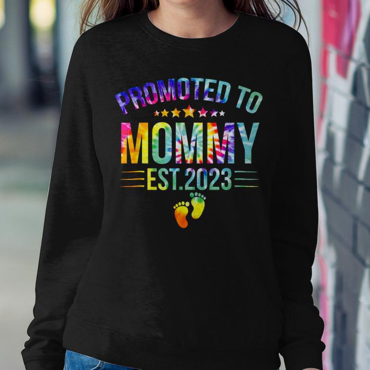 Promoted To Mommy Est 2023 New Mom Tie Dye Women Sweatshirt Unique Gifts