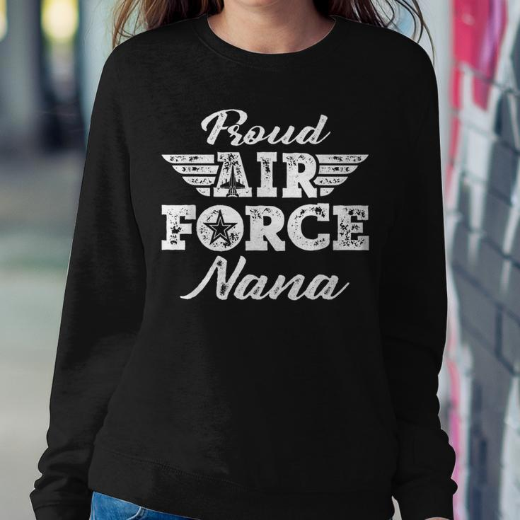Proud Air Force Nana Pride Military Family Grandmother Gifts Women Crewneck Graphic Sweatshirt Funny Gifts