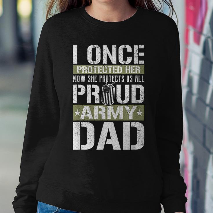 Proud Army Dad Support Military Daughter Women Crewneck Graphic Sweatshirt Funny Gifts