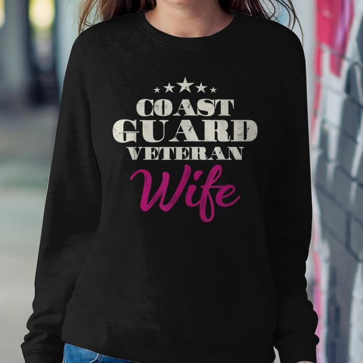 Proud Coast Guard Veteran Wife Veteran Wife Pride Women Crewneck Graphic Sweatshirt Funny Gifts
