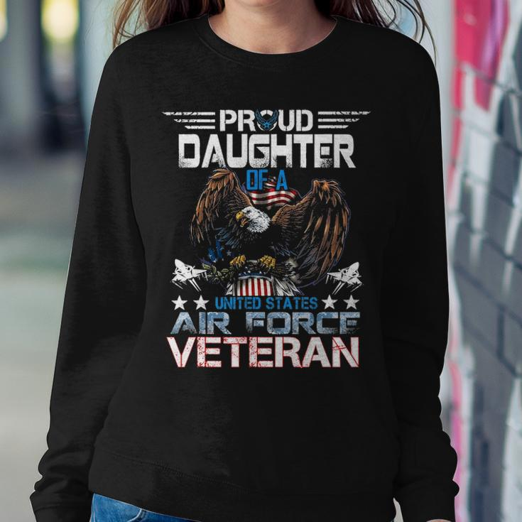 Proud Daughter Of Us Air Force Veteran Patriotic Military V2 Women Crewneck Graphic Sweatshirt Funny Gifts