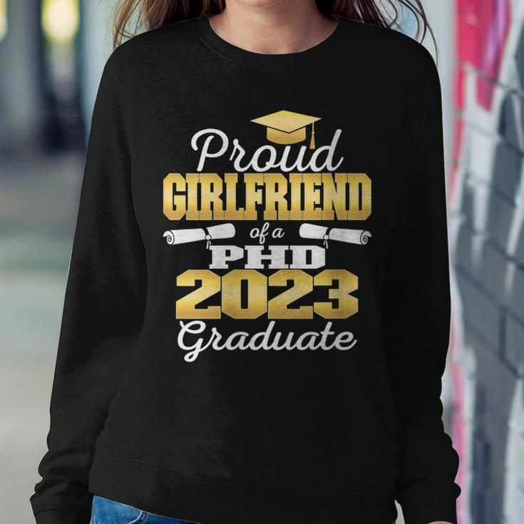 Womens Proud Girlfriend Class Of 2023 Phd Graduate Doctorate Women Sweatshirt Unique Gifts
