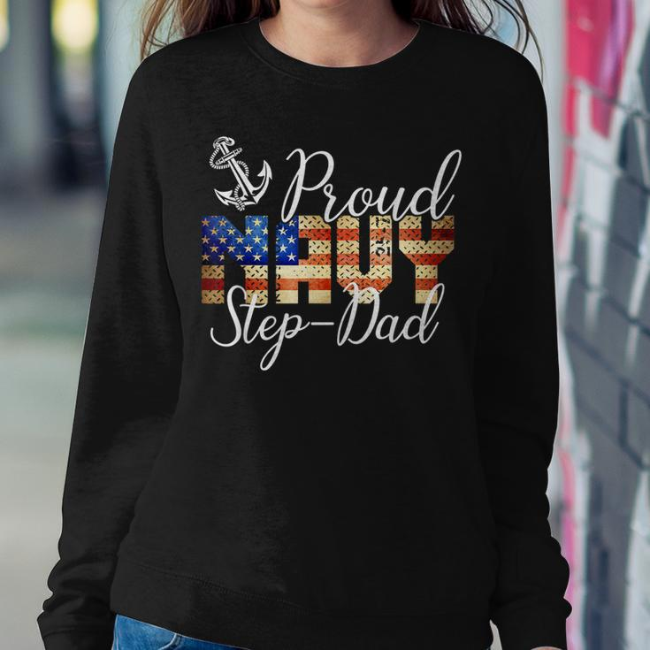 Proud Step-Dad For Men Or Women Army Veterans Day Women Crewneck Graphic Sweatshirt Funny Gifts