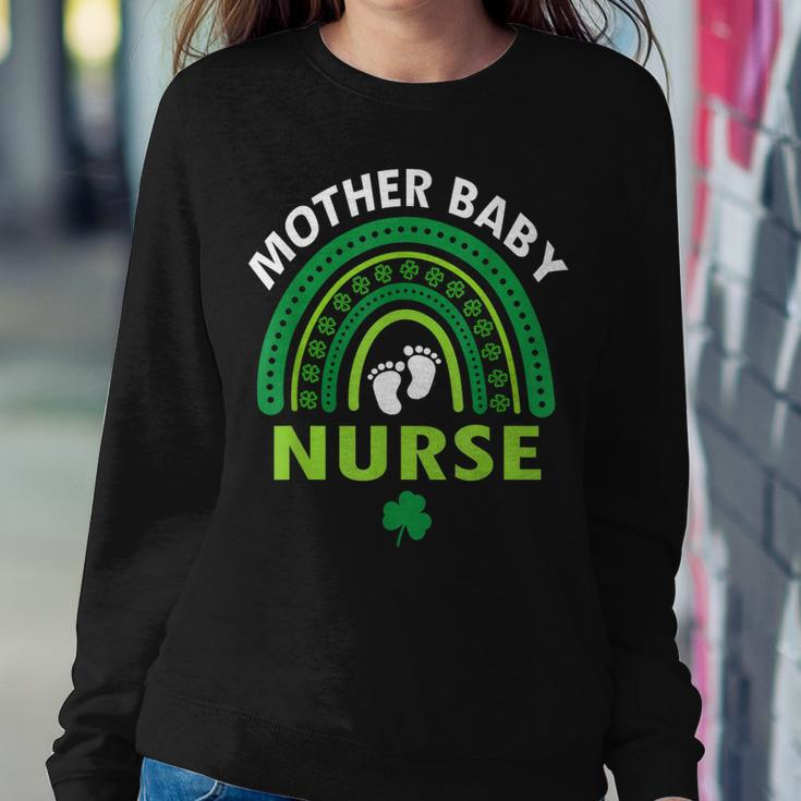 Rainbow Postpartum Mother Baby Nurse St Patricks Day Women Crewneck Graphic Sweatshirt Personalized Gifts