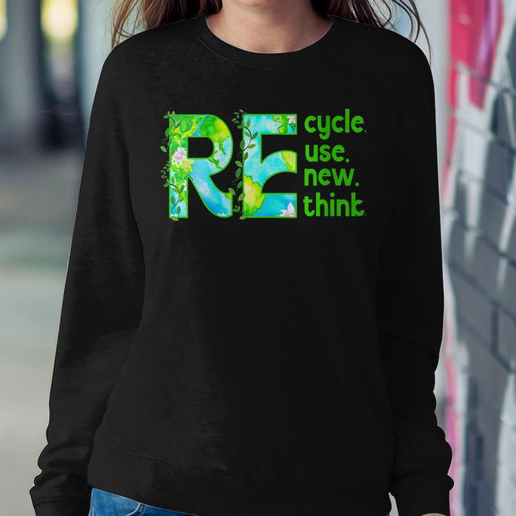 Womens Recycle Reuse Renew Rethink Outfit For Earth Day 2023 Women Sweatshirt Unique Gifts