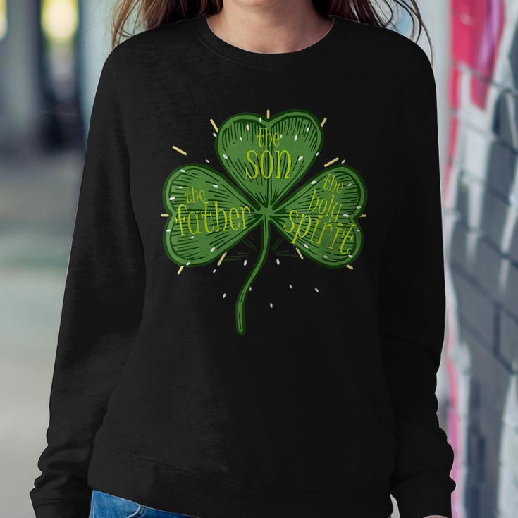 Religious Christian Catholic St Patricks Day Irish Shamrock V2 Women Crewneck Graphic Sweatshirt Funny Gifts